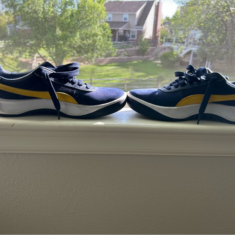 Puma Navy and Yellow Sneakers